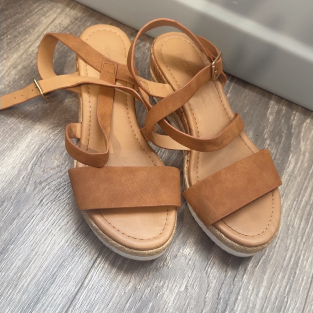 Soda Tan Strappy Sandals
